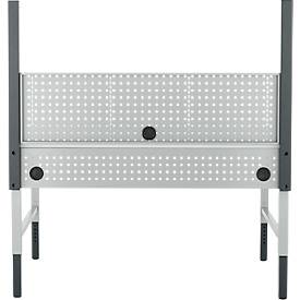 Schäfer Shop Pure Tischaufbau für Arbeitstische AST31, 2 x Aufbausäulen, 1 x Lochwand, B 1500 x H 1035 mm, Stahl, anthrazitgrau/lichtgrau