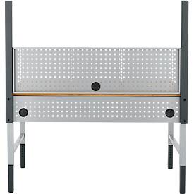 Schäfer Shop Pure Tischaufbau für Arbeitstische AST31, 2 x Aufbausäulen, 1 x Lochwand, B 1500 x H 1035 mm, Stahl, anthrazitgrau/weißaluminium