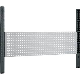 Schäfer Shop Pure Tischaufbau für Arbeitstische AST31, 2 x Aufbausäulen, 1 x Lochwand, B 1500 x H 1035 mm, Stahl, anthrazitgrau/weißaluminium