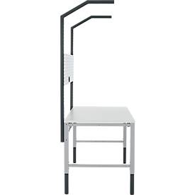 Schäfer Shop Pure Tischaufbau für Arbeitstische AST31, 2 x Aufbausäulen, 1 x Lochwand, B 1500 x H 1615 mm, Stahl, anthrazitgrau/lichtgrau
