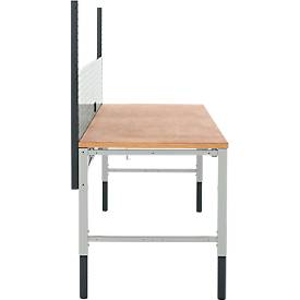 Schäfer Shop Pure Tischaufbau für Arbeitstische AST31, 2 x Aufbausäulen, 1 x Lochwand, B 2000 x H 1035 mm, Stahl, anthrazitgrau/lichtgrau