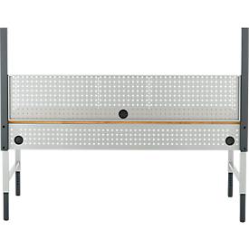 Schäfer Shop Pure Tischaufbau für Arbeitstische AST31, 2 x Aufbausäulen, 1 x Lochwand, B 2000 x H 1035 mm, Stahl, anthrazitgrau/lichtgrau