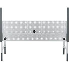 Schäfer Shop Pure Tischaufbau für Arbeitstische AST31, 2 x Aufbausäulen, 1 x Lochwand, B 2000 x H 1035 mm, Stahl, anthrazitgrau/weißaluminium