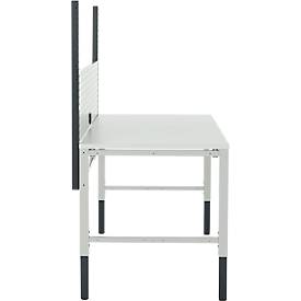 Schäfer Shop Pure Tischaufbau für Arbeitstische AST31, 2 x Aufbausäulen, 1 x Lochwand, B 750 x H 1035 mm, Stahl, anthrazitgrau/lichtgrau