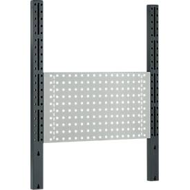 Schäfer Shop Pure Tischaufbau für Arbeitstische AST31, 2 x Aufbausäulen, 1 x Lochwand, B 750 x H 1035 mm, Stahl, anthrazitgrau/lichtgrau