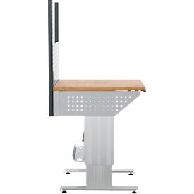 Schäfer Shop Pure Tischaufbau für Arbeitstische AST31, 2 x Aufbausäulen, 1 x Lochwand, B 750 x H 1035 mm, Stahl, anthrazitgrau/weißaluminium