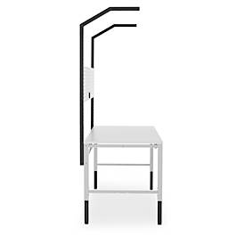 Schäfer Shop Pure Tischaufbau für Arbeitstische AST31, 2 x Aufbausäulen, 1 x Lochwand, B 750 x H 1615 mm, Stahl, anthrazitgrau/lichtgrau