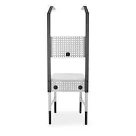 Schäfer Shop Pure Tischaufbau für Arbeitstische AST31, 2 x Aufbausäulen, 1 x Lochwand, B 750 x H 1615 mm, Stahl, anthrazitgrau/lichtgrau