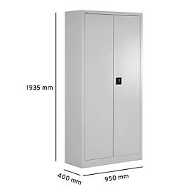 Schäfer Shop Pure Universalschrank 2er-Set, Stahl, abschließbar, 950 x 400 x 1935 mm, 5 OH