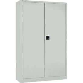 Schäfer Shop Pure Universalschrank, 5 OH, 4 Fachböden, abschliessbar, B 1200 x T 400 x H 1935 mm, Stahl, lichtgrau RAL 7035/lichtgrau RAL 7035