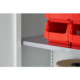 Schäfer Shop Pure Universalschrank, 5 OH, 4 Fachböden, abschließbar, B 1200 x T 400 x H 1935 mm, Stahl, lichtgrau RAL 7035/lichtgrau RAL 7035