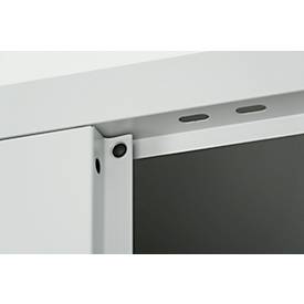 Schäfer Shop Pure Universalschrank, 5 OH, 4 Fachböden, abschließbar, B 1200 x T 400 x H 1935 mm, Stahl, lichtgrau RAL 7035/lichtgrau RAL 7035