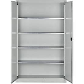 Schäfer Shop Pure Universalschrank, 5 OH, 4 Fachböden, abschließbar, B 1200 x T 400 x H 1935 mm, Stahl, lichtgrau RAL 7035/lichtgrau RAL 7035
