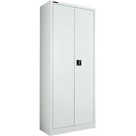 Schäfer Shop Pure Universalschrank, 5 OH, 4 Fachböden, abschließbar, B 800 x T 400 x H 1935 mm, Stahl, lichtgrau RAL 7035/lichtgrau RAL 7035