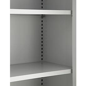 Schäfer Shop Pure Universalschrank, 5 OH, 4 Fachböden, abschließbar, B 800 x T 400 x H 1935 mm, Stahl, lichtgrau RAL 7035/lichtgrau RAL 7035