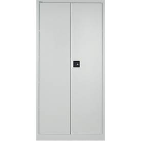 Schäfer Shop Pure Universalschrank, 5 OH, 4 Fachböden, abschließbar, B 950 x T 400 x H 1935 mm, Stahl, lichtgrau RAL 7035/lichtgrau RAL 7035
