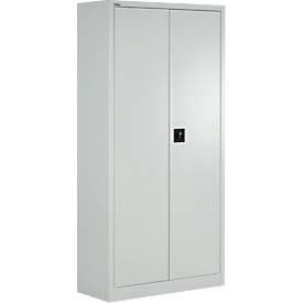 Schäfer Shop Pure Universalschrank, 5 OH, 4 Fachböden, abschließbar, B 950 x T 400 x H 1935 mm, Stahl, lichtgrau RAL 7035/lichtgrau RAL 7035