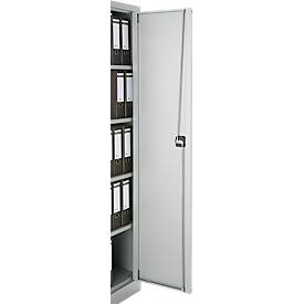 Schäfer Shop Pure Universalschrank, 5 OH, 4 Fachböden, abschließbar, Stahl, lichtgrau RAL 7035 + 60 Schäfer Shop Select Ordner