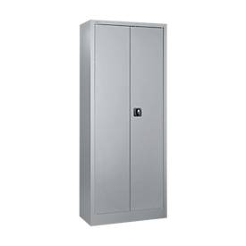 Schäfer Shop Pure universele kast, 5 OH, 4 legborden, afsluitbaar, B 800 x D 400 x H 1935 mm, staal, alu wit 9006/wit RAL 9006