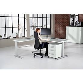 Schäfer Shop Select 3-tlg. Büromöbelset Schreibtisch Start Off, Rechteck, T-Fuß, B 1800 x T 800 x H 735 mm 