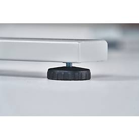 Schäfer Shop Select 3-tlg. Büromöbelset Schreibtisch Start Off, Rechteck, T-Fuß, B 1800 x T 800 x H 735 mm, Ahorn/graphit