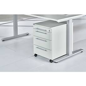 Schäfer Shop Select 3-tlg. Büromöbelset Schreibtisch Start Off, Rechteck, T-Fuß, B 1800 x T 800 x H 735 mm, Eiche-Dekor