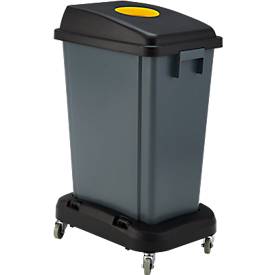 Schäfer Shop Select Abfallbehälter, ohne Deckel, Volumen 60 l, Tragegriffe, stapel- und erweiterbar, B 460 x T 320 x H 580 mm, Kunststoff, grau