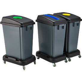 Schäfer Shop Select Abfallbehälter, ohne Deckel, Volumen 60 l, Tragegriffe, stapel- und erweiterbar, B 460 x T 320 x H 580 mm, Kunststoff, grau