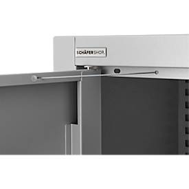 Schäfer Shop Select Aktenschrank, abschließbar, Höhe 1585 mm, Breite 950 mm, weißaluminium RAL 9006