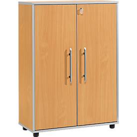 Schäfer Shop Select Aktenschrank Moxxo IQ, Holz, 2 Böden, 3 OH, B 801 x T 362 x H 1115 mm, abschließbar, Buche-Dekor