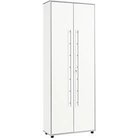 Schäfer Shop Select Aktenschrank Moxxo IQ, Holz, 5 Böden, 6 OH, B 801 x T 362 x H 2166 mm, abschließbar, weiß