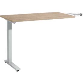 Schäfer Shop Select Anbautisch Start Off, f. T-Fuß, rechteckig, B 1000 x T 600 x H 735 mm, Eiche-Dekor