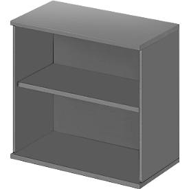 Schäfer Shop Select Ansatz-/Aufsatz-Regal LOGIN, 2 Ordnerhöhen, B 800 x T 420 x H 726 mm, graphit