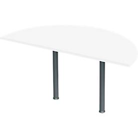 Schäfer Shop Select Ansatztisch ERGOSTYLE, 1/2 Kreis, weiß/anthrazit