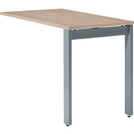 Schäfer Shop Select Ansatztisch LOGIN, 4-Fuß, B 1000 x T 600 x H 740 mm, Eiche/basaltgrau