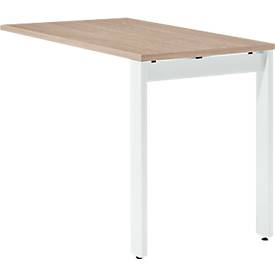 Schäfer Shop Select Ansatztisch LOGIN, 4-Fuß, B 1000 x T 600 x H 740 mm, Eiche/verkehrsweiß