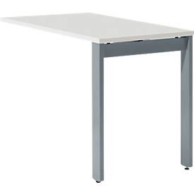 Schäfer Shop Select Ansatztisch LOGIN, 4-Fuß, B 1000 x T 600 x H 740 mm, weiß/basaltgrau