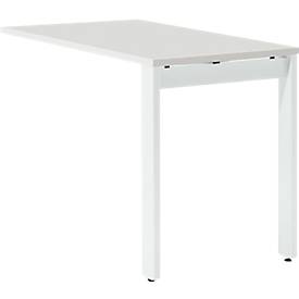 Schäfer Shop Select Ansatztisch LOGIN, 4-Fuß, B 1000 x T 600 x H 740 mm, weiß/verkehrsweiß