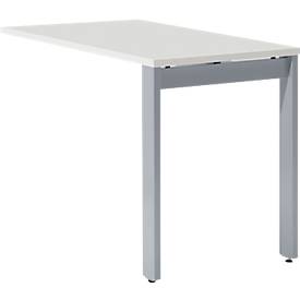 Schäfer Shop Select Ansatztisch LOGIN, 4-Fuß, B 1000 x T 600 x H 740 mm, weiß/weißalu