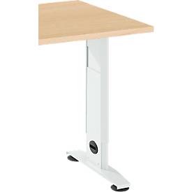 Schäfer Shop Select Ansatztisch LOGIN, C-Fuß, B 1000 x T 600 x H 660-820 mm, Ahorn/verkehrsweiß