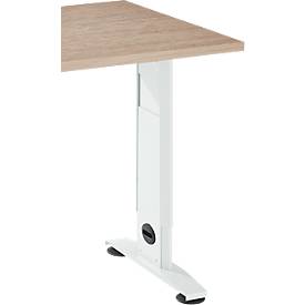 Schäfer Shop Select Ansatztisch LOGIN, C-Fuß, B 1000 x T 600 x H 660-820 mm, Eiche/verkehrsweiß