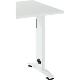 Schäfer Shop Select Ansatztisch LOGIN,, C-Fuß, B 1000 x T 600 x H 660-820 mm, lichtgrau/verkehrsweiß