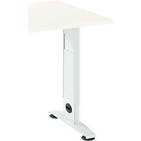Schäfer Shop Select Ansatztisch LOGIN, C-Fuß, B 1000 x T 600 x H 660-820 mm, weiß/verkehrsweiß