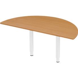 Schäfer Shop Select Ansatztisch PLANOVA ERGOSTYLE, 1/2 Kreis, Buche-Dekor/weiß
