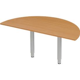 Schäfer Shop Select Ansatztisch PLANOVA ERGOSTYLE, 1/2 Kreis, Buche-Dekor/weißalu