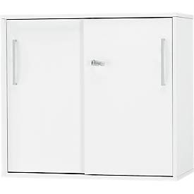 Schäfer Shop Select Anstell-/Aufsatz-Schiebetürenschrank SET UP, 2 OH, B 800 x T 420 x H 726 mm, weiss/weiss 