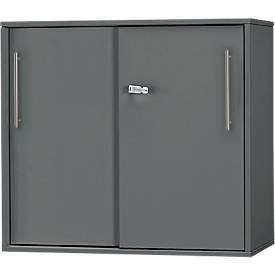 Schäfer Shop Select Anstell-/Aufsatz-Schiebetürenschrank Start Off, in Tischhöhe, abschließbar, B 800 x T 420 x H 726 mm, graphit/graphit 