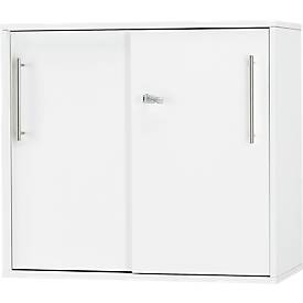 Schäfer Shop Select Anstell-/Aufsatz-Schiebetürenschrank Start Off, in Tischhöhe, abschließbar, B 800 x T 420 x H 726 mm, weiß/weiß 