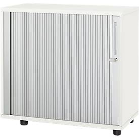 Schäfer Shop Select Anstellquerrollladenschrank, aus Holz, 1 Fachboden, B 800 mm x T 421 x H 750 mm, weiß