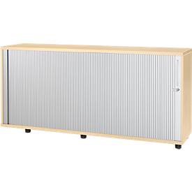 Schäfer Shop Select Anstellquerrollladenschrank, aus Holz, 2 Fachböden, B 1600 mm x T 421 x H 750 mm, Ahorn